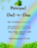 Flyer for "Principal Chat-n-Chew" with K-5 families. Event on March 21, 2025, 12:30 pm at P.S 376. Features rainbow, clovers, and text.
