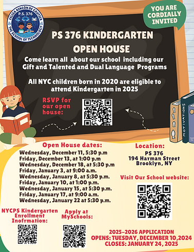 Flyer for the Kindergarten open house